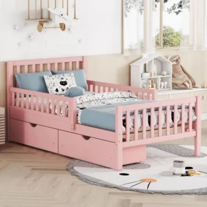 Kids Twin Bed with Drawers