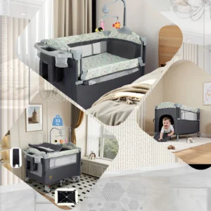 Pack n Play Portable Playard with Bassinet Baby Travel Crib