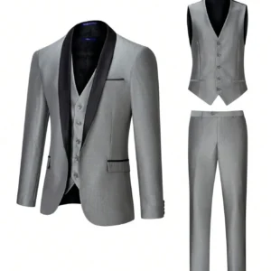 Customized Luxury Men Suits Single Breasted Peak Lapel 3 Piece Jacket Pants Vest Full Sets High Quality Clothing Terno Blazers