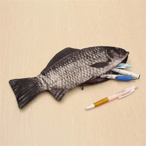 Novelty Fish Pencil Case – Cute Pen Bag Storage Pouch for Office School, Funny Gift for Kids