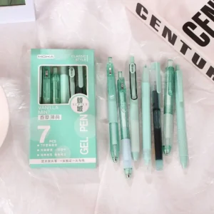 7Pcs 0.5mm Retractable Gel Pen Set Quick Dry Ink Smooth Writing